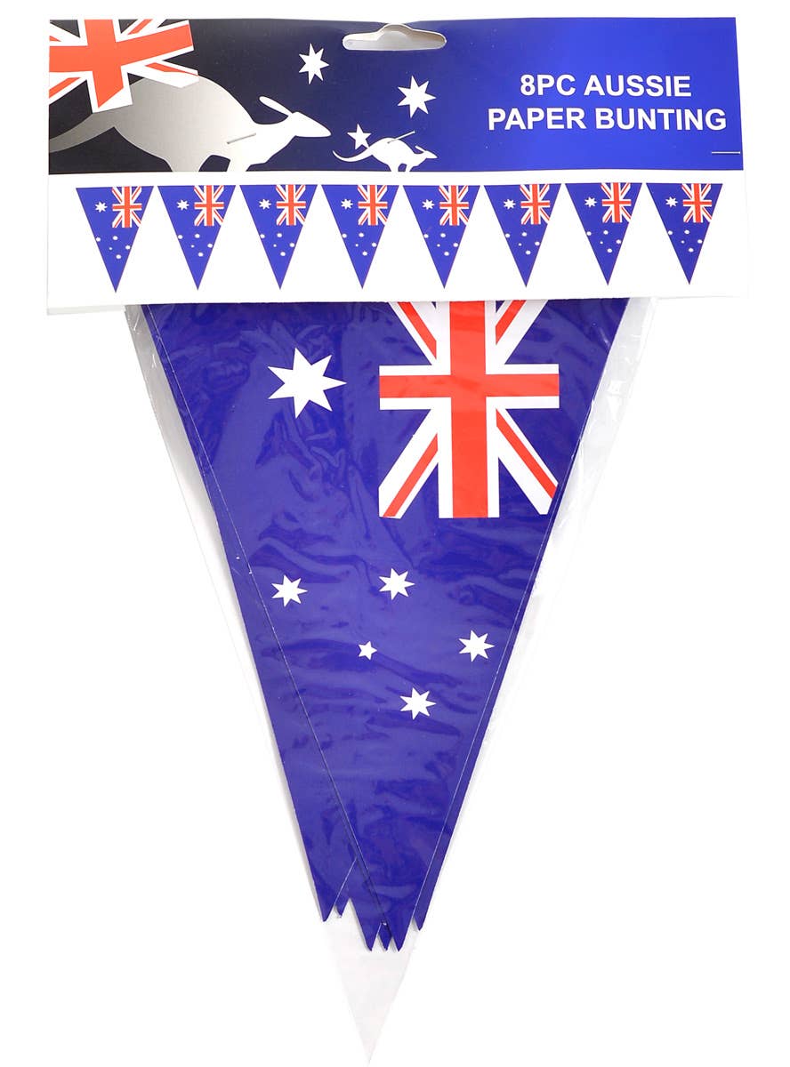 8 Triangular Aussie Flags on Australia Day Bunting Decoration