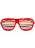 Red Shutter Shade Costume Glasses with Rainbow Stripes