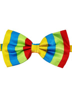 Striped Rainbow Satin Costume Bow Tie - Main Image
