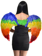 Rainbow Feather Large Angel Costume Wings - Back Image