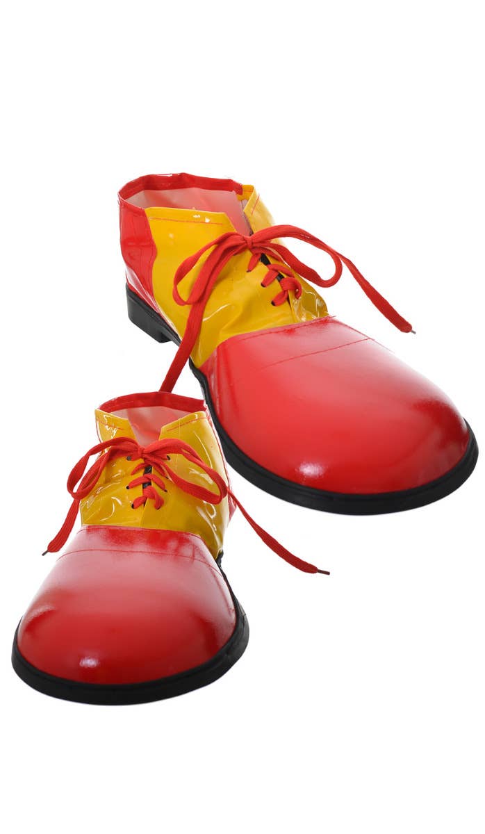 Red and Yellow Adults Novelty Oversized Clown Shoes Main Image