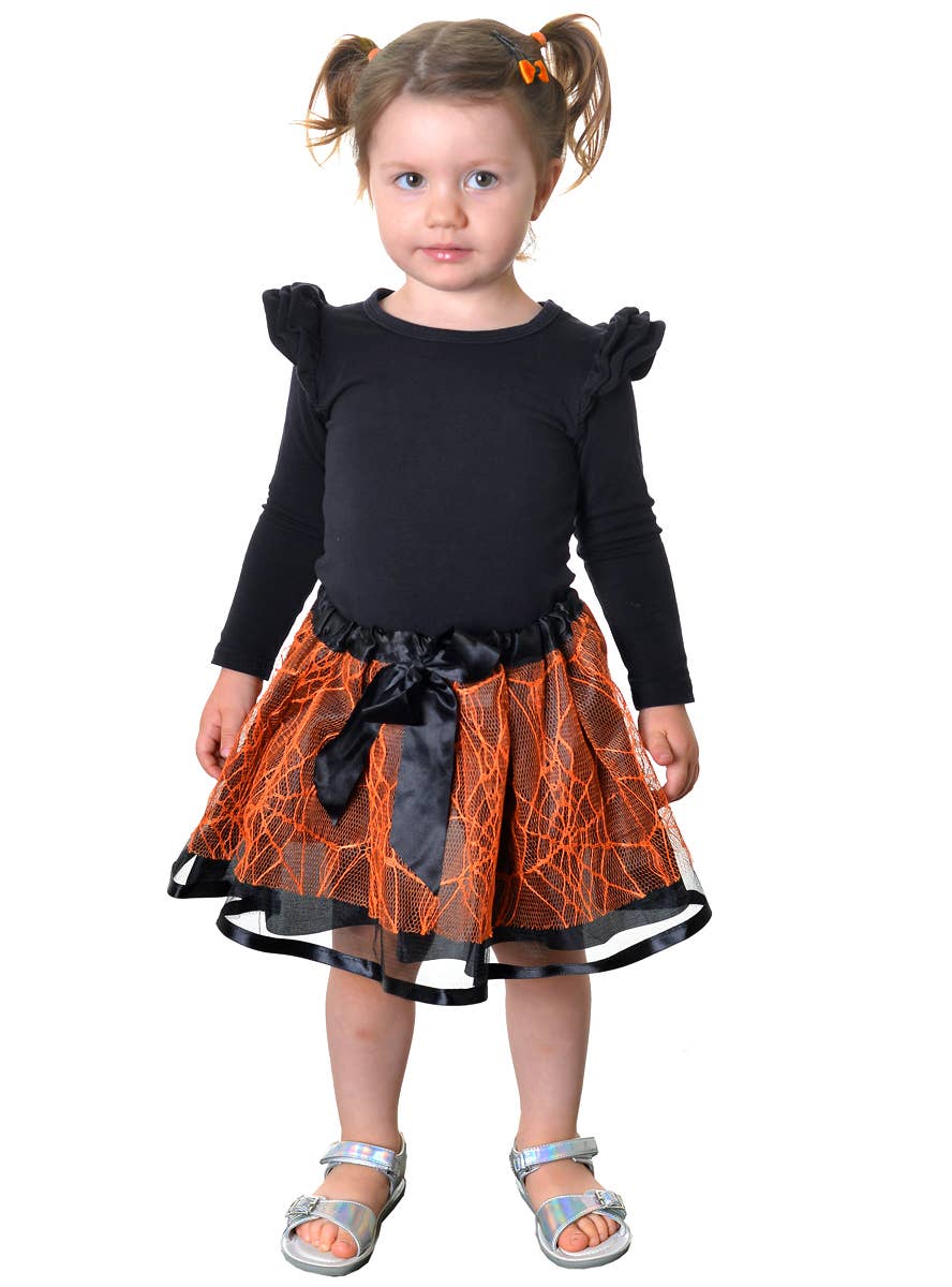 Toddler Orange and Black Layered Tutu Petticoat Skirt - Main Image