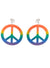 Rainbow Peace Sign Clip On Earrings Costume Jewellery