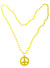 1970s Yellow Peace Sign Hippie Necklace Costume Accessory