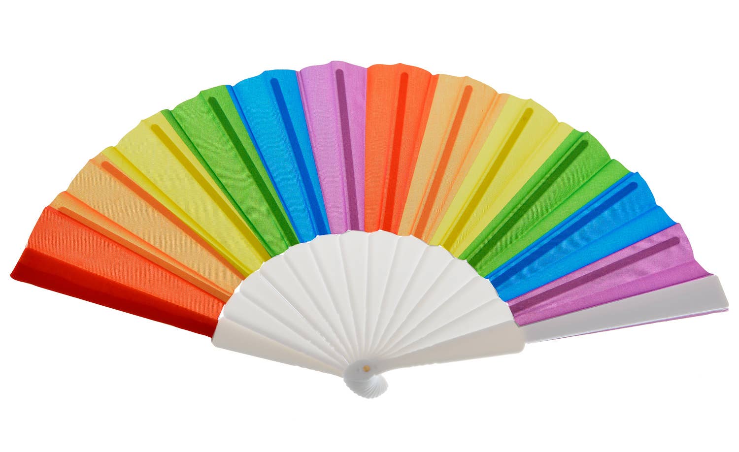 Rainbow Colours Folding Fan Accessory - close image