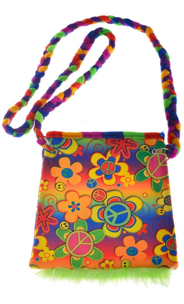 Image of Flower Power 1970s Rainbow Novelty Shoulder Bag