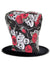 Canvas Adult's Skull and Roses Day of the Dead Plush Top Hat Costume Accessory