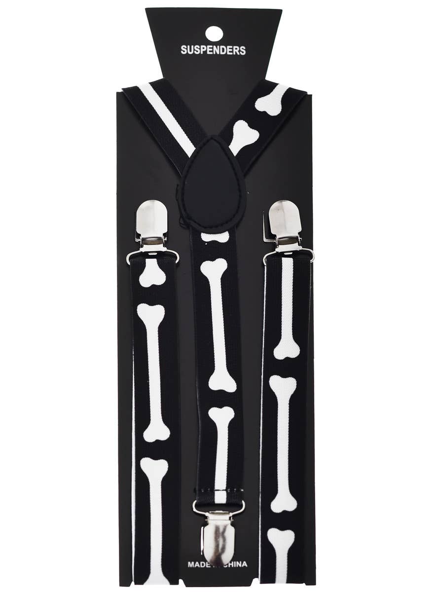 Image of Skeleton Bones Novelty Halloween Suspenders
