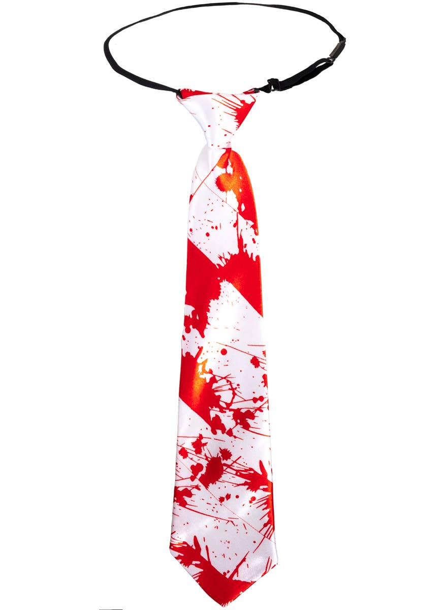 White Blood Splattered Halloween Costume Neck Tie