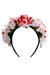 Horror White Blood Splattered Roses Headband Halloween Costume Accessory - Main Image