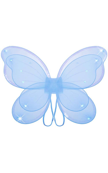 Image of Sparkly Blue Girls Butterfly Costume Wings - Main Photo