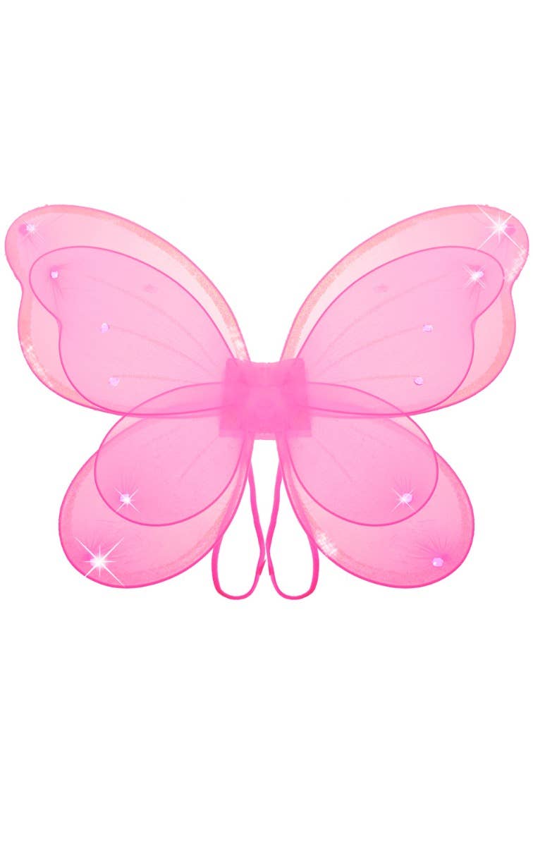 Image of Sparkly Pink Girls Butterfly Costume Wings - Main Photo