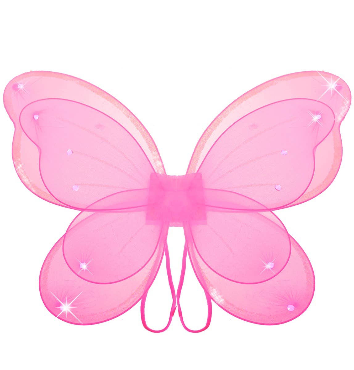 Image of Sparkly Pink Girls Butterfly Costume Wings - Main Up