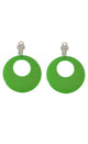 Clip On Round Green Novelty Earrings - Main Image