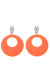 Clip On Round Orange Novelty Earrings - Main Image