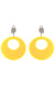 Clip On Round Yellow Novelty Earrings - Main Image