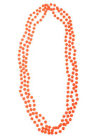 Neon Orange 3 Strand Beaded 80s Necklace Costume Accessory