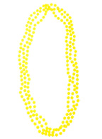 Neon Yellow 3 Strand Beaded 80s Necklace Costume Accessory