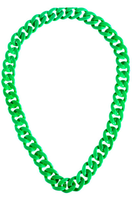 Image of Neon Green 1980s Novelty Chain Necklace