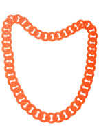 80's Chunky Neon Orange Necklace Costume Accessory