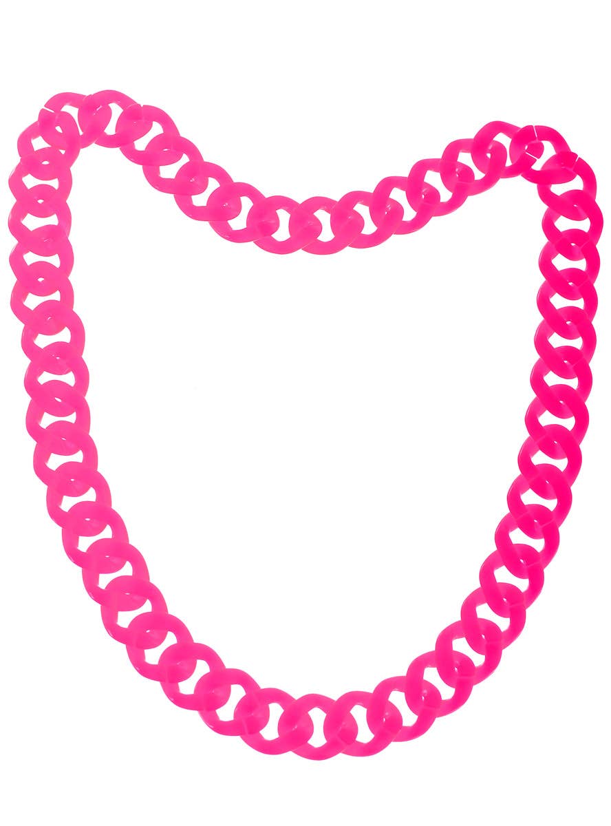 80's Chunky Neon Pink Necklace Costume Accessory