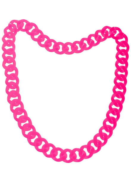 80's Chunky Neon Pink Necklace Costume Accessory