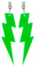 Neon Green Lightning Bolt Clip On Costume Accessory Earrings Main Image