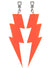 Small Neon Orange 80s Lightning Bolt Costume Earrings