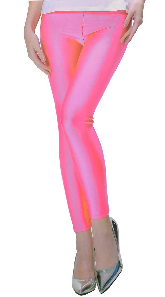 Image of 1980s Party Hot Pink Womens Costume Leggings