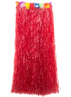 Long Red Hawaiian Hula Skirt