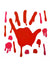 Image of Bloody Hand Print and Drips Red Gel Window Clings