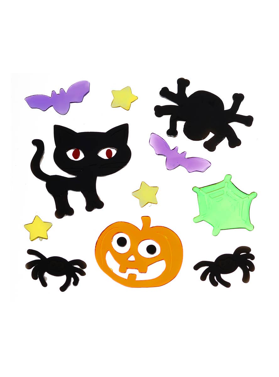 Image of Assorted Colourful Gel Window Clings Halloween Decoration