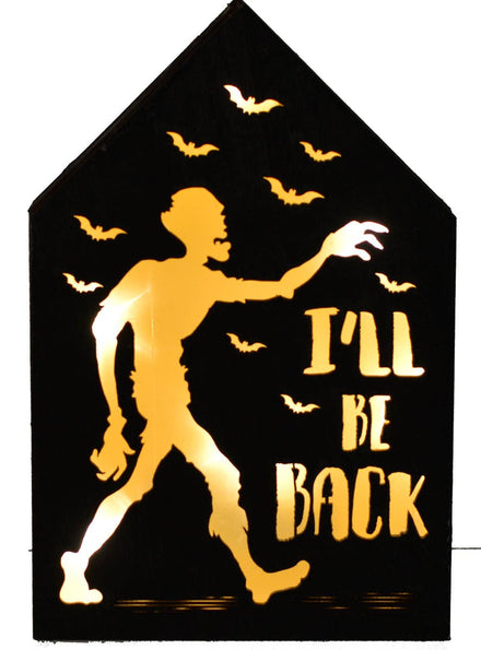 Ill Be Back Zombie Light Box Halloween Decoration - Main Image