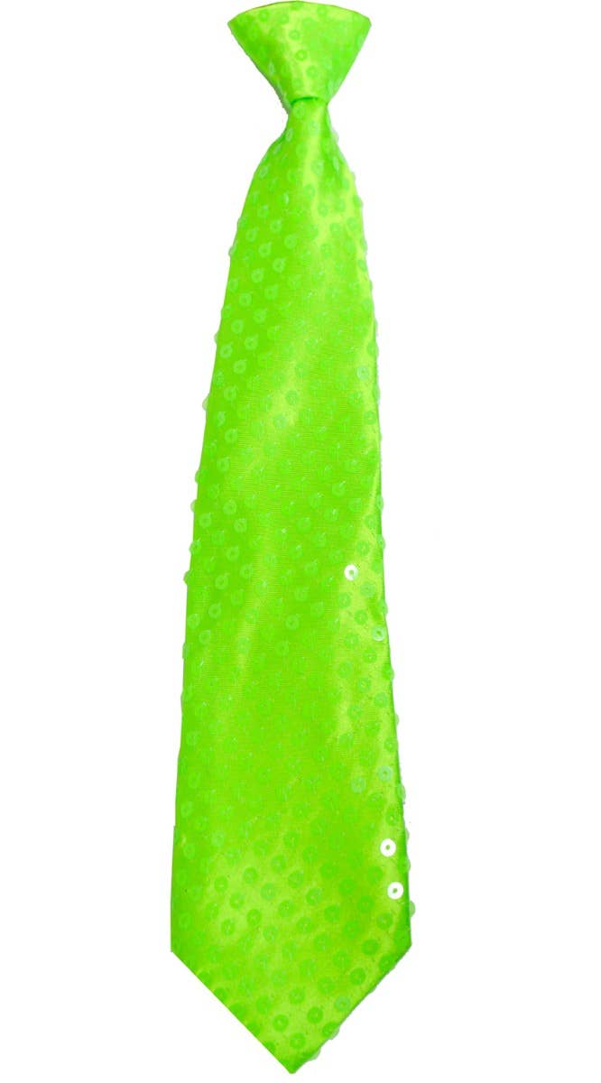 Novelty Neon Green Sequined Costume Tie