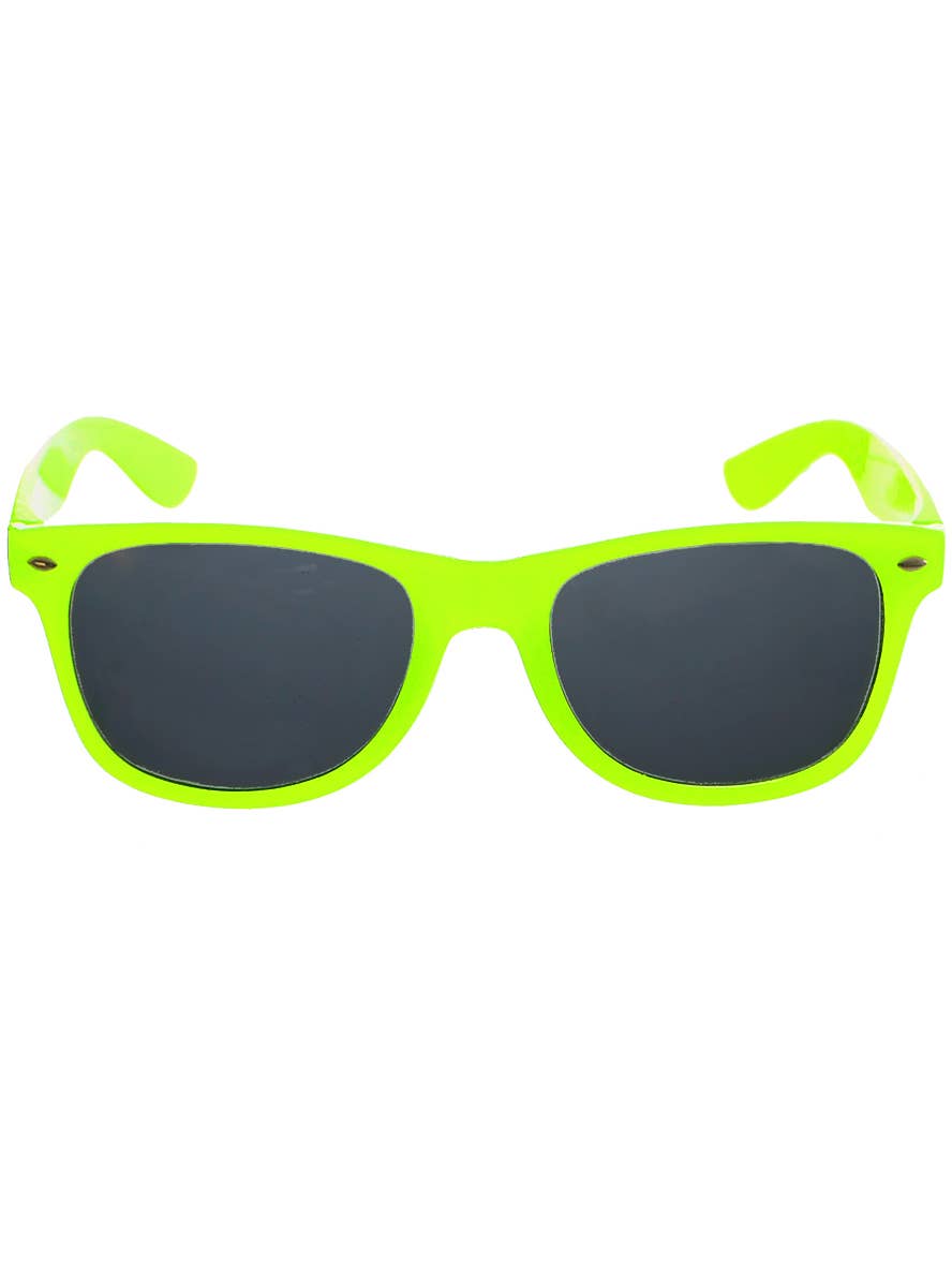 Neon Yellow 1980s Costume Glasses