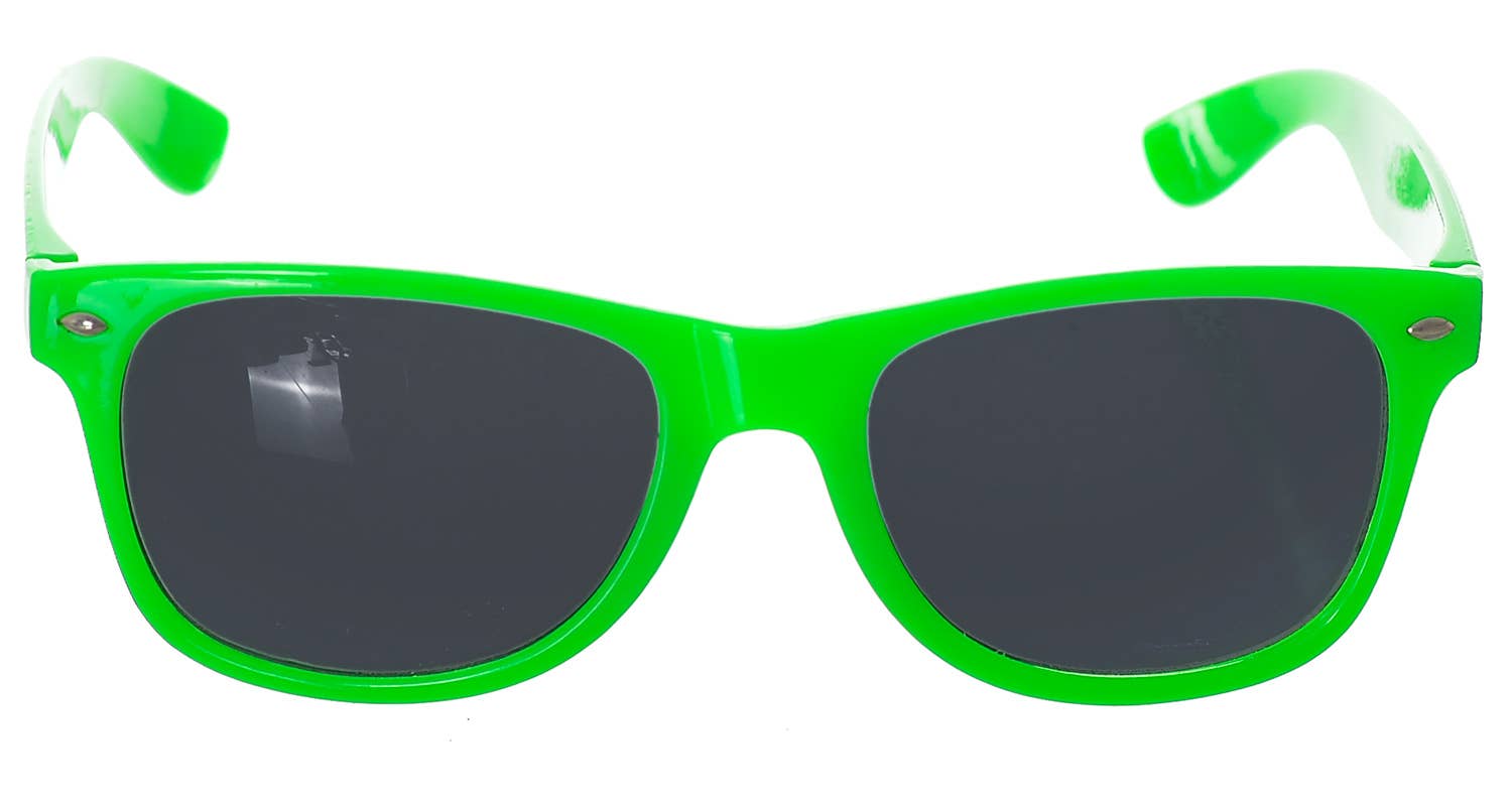 Novelty Neon Green Costume Glasses - close image