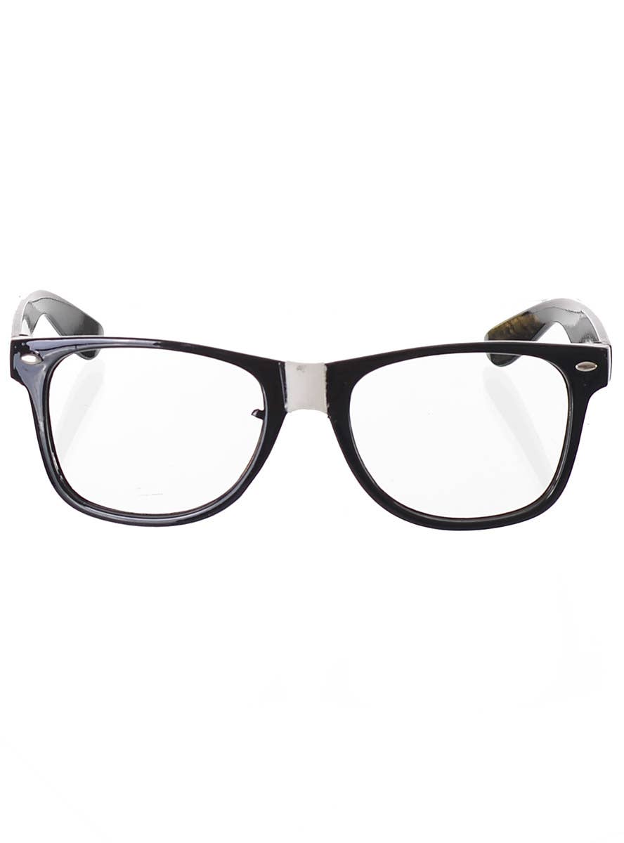 Nerdy Black Costume Glasses with Plaster