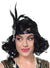 1920's Costume Headband with Black Sequins, Feather and Veil