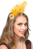 Yellow Feather 1920s Flapper Headband Costume Accessory