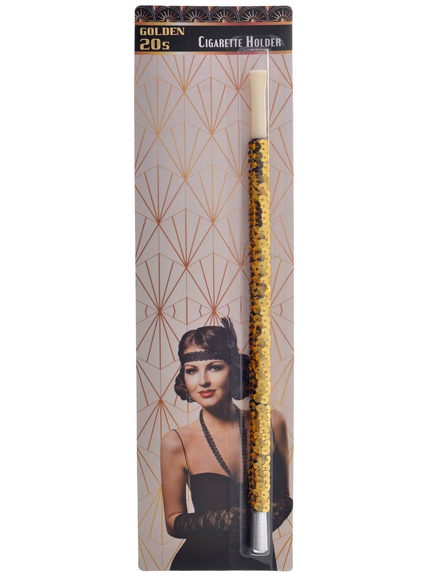 Gold Sequin 20's Gatsby Cigarette Holder Accessory