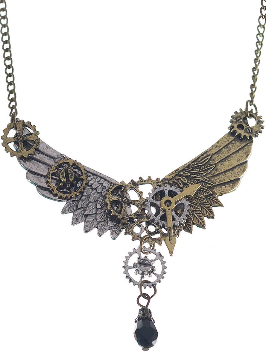 Steampunk Winged Costume Necklace - Close Up Image