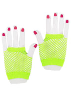 Neon Green Short Fishnet Costume Gloves