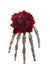Skeleton Hair Clip with Hand and Red Rose