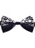 Black and White Bat Print Halloween Bow Tie Costume Accessory