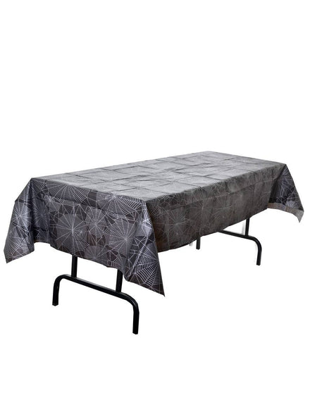 Spiderweb Print Black Table Cover Main Image