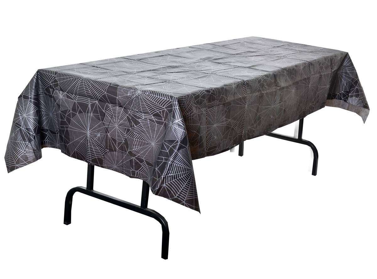 Spiderweb Print Black Table Cover Alternate Image