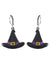 Small Black and Purple Witch Hat Pierced Earrings Halloween Jewellery - Main Image