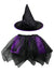 Girl's Black and Purple Halloween Witch Hat and Tutu Costume Accessory Set