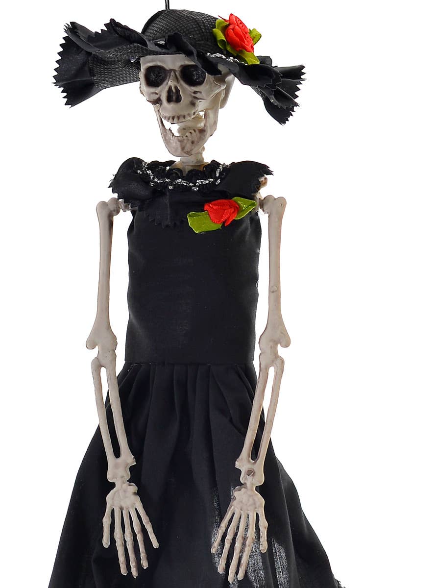 Day of the Dead Señorita 40cm Skeleton Halloween Decoration - Close Up