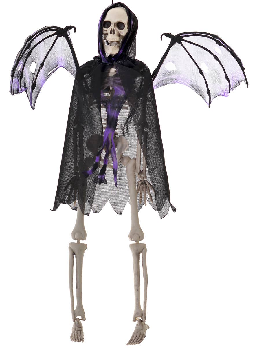Image of Skeleton Reaper with Purple Wings Hanging Halloween Decoration